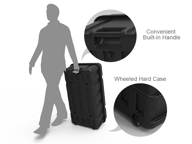 Case- Wheeled Transport Case with Molded Handle